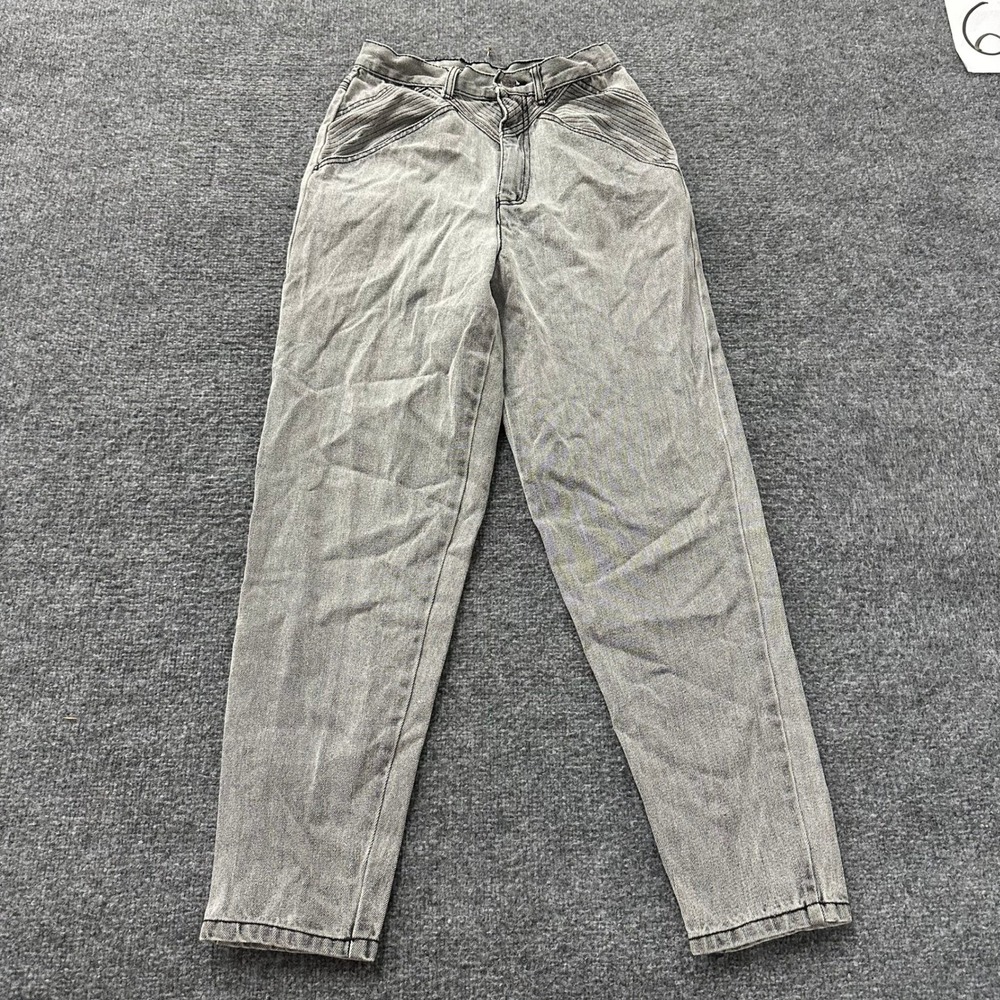 Emerald Jeans Womens Size 9/10 Grey Acid Wash High Waisted Western Tapered Retro